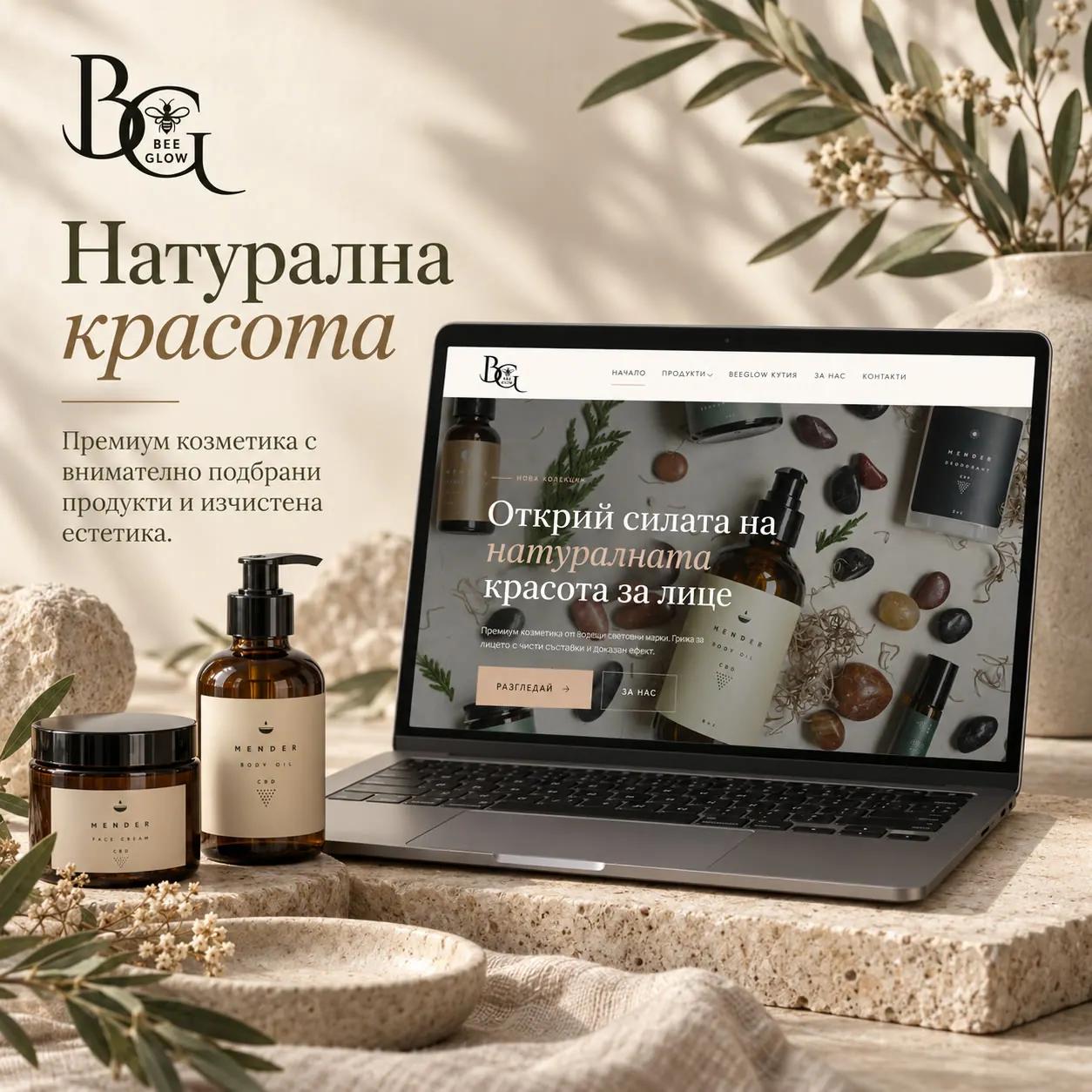 BeeGlow - Козметика - Онлайн магазин, проект на MegaDev